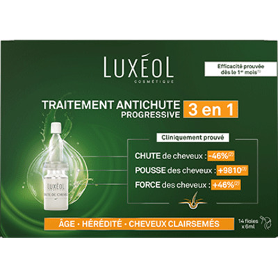 Luxéol Fioles 2 en 1 Chute de Cheveux Progressive 1 mois