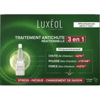 Luxéol Fioles 2 en 1 Chute de Cheveux Réactionnelle 1 mois