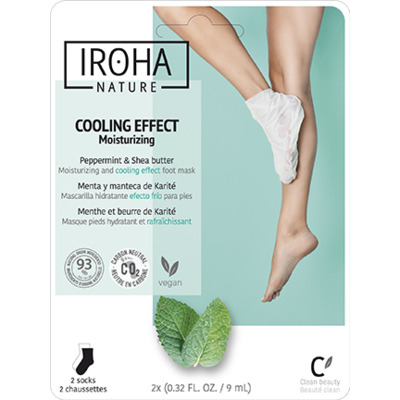Masque Chaussettes Pieds Hydratant Menthe Beurre Karité Iroha Nature