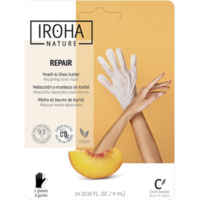 Masque Gants Mains Réparateur Pêche Beurre de Karité Iroha Nature