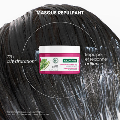 Masque Repulpant Hydratation Brillance 72H Figuier de Barbarie Klorane 250ml
