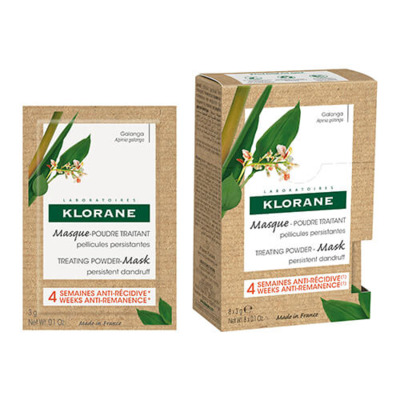 Masque Poudre Traitant Antipelliculaire Galanga Klorane x8