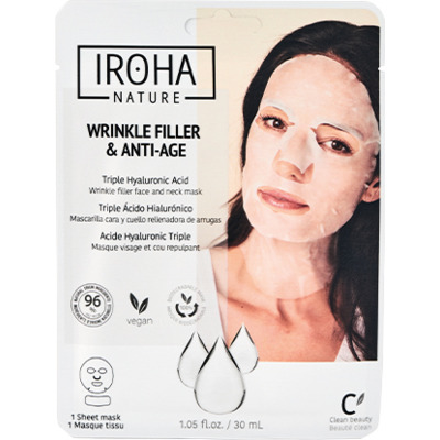Masque Visage Cou Repulpant Anti-age Acide Hyaluronique Triple Iroha Nature