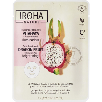 Masque Visage Illuminateur Fruit du Dragon Acide Hyaluronique Iroha Nature
