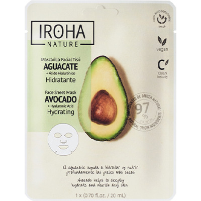 Masque Visage Hydratant Avocat Acide Hyaluronique Iroha Nature