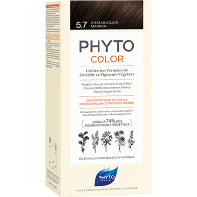Kit Coloration Permanente 5.7 Châtain Clair Marron PHYTOCOLOR