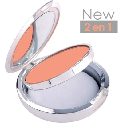 Poudre Compacte Beige Doré 2 en 1