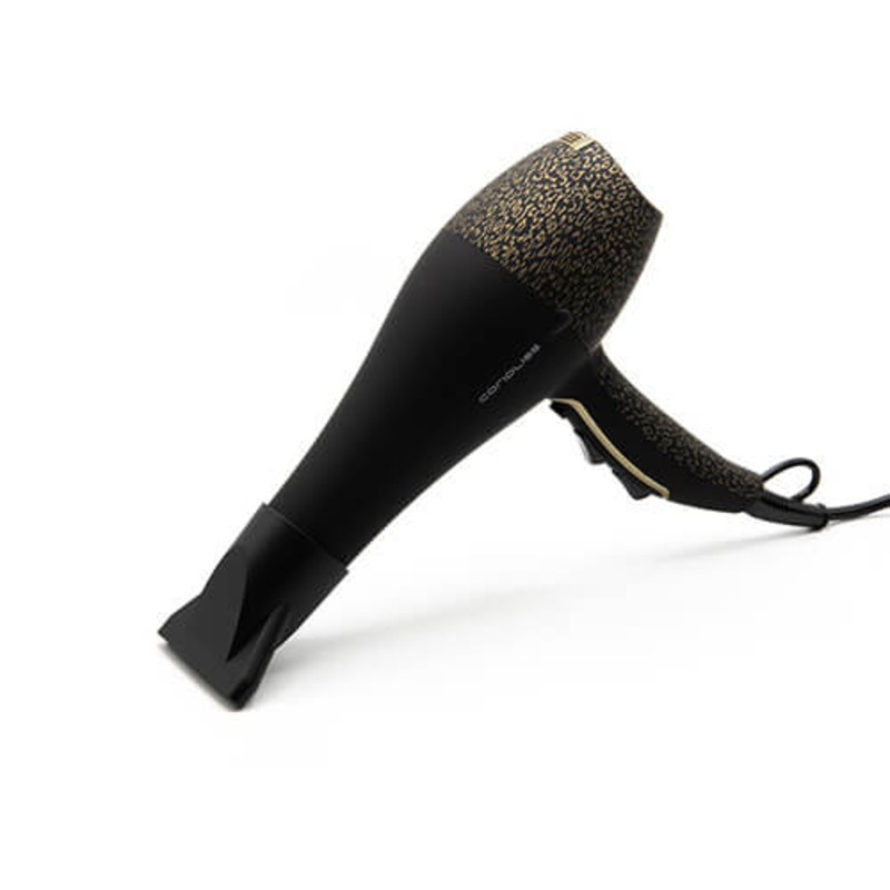 Sèche-cheveux Flow Black Gold Leopard Soft Touch Corioliss