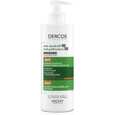 Shampooing Antipelliculaire 2-en-1 Démêlant Traitant Dercos Vichy 390ml