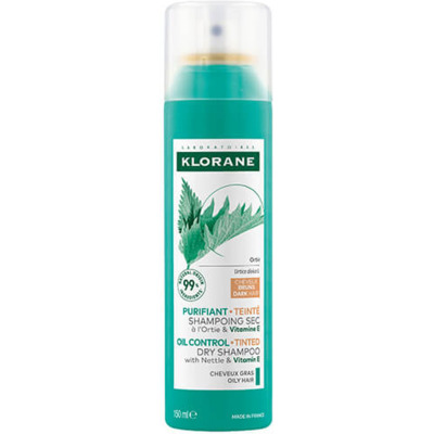 Shampoing Sec Purifiant Ortie Teinté Cheveux Bruns Klorane 150ml