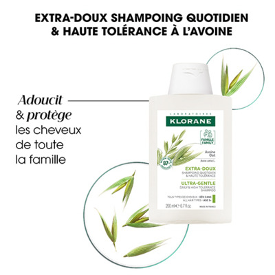 Shampooing Extra-Doux Avoine Klorane 200ml