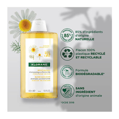 Shampooing Illuminateur Camomille Bio Klorane 400ml
