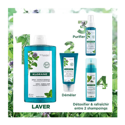 Shampooing Détox Menthe Aquatique Bio Klorane 200ml