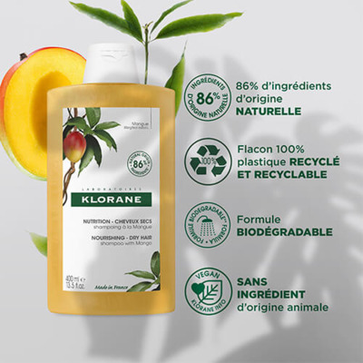 Shampooing Nutrition Mangue Klorane 400ml