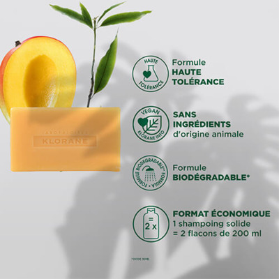 Shampooing Solide Nutrition Mangue Klorane 80g